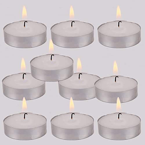10 Pack Unscented Tea Lights Candles Tealight Candles Smokeless Dripless Small Votive Paraffin Candles For Wax Seal Kit, Wax Sealing Stamp Kit, Home Decorative, Shabbat, 2.5 Hours, White #TOP3