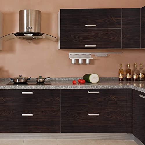 Image of 3D Dark Wood Wallpaper PVC Self Adhesive Wooden Wall Paper Cabinets Home Office, Furniture, Door, Wardrobe, Kids Room, Decoration (45 x 500 cm)