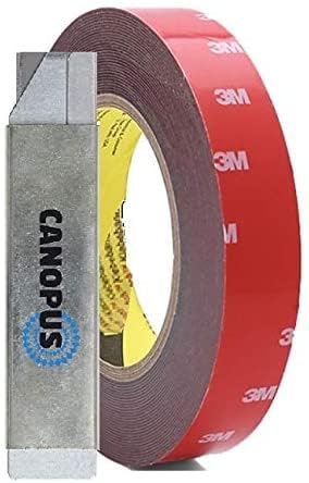 CANOPUS Double Sided Foam Tape 20mm x 3m Heavy Duty Waterproof for Number Plate, Automotive Surfaces, Home Office Decor