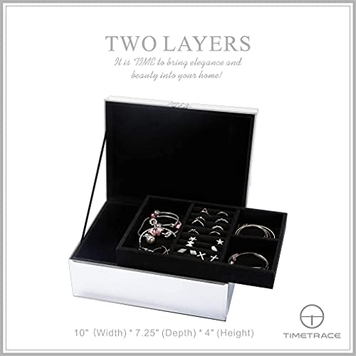 Timetrace Large Diamante Glass Jewelry Box Jewelry Organizer Storage Decorative Box Organizer For Women Girls Luxurious Gift thumb #5