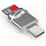 Multi-Function TF and SD Card Reader – USB-C & USB Adapter – Sliver – Compatible with Laptops, MacBook, Samsung Galaxy, 15 Pro Max Series