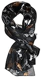 Ted and Jack - Stylish Equestrian Horse Print Silk Feel Scarf (Western Black)