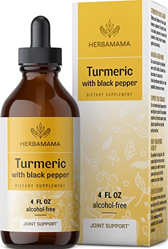 Turmeric Liquid Drops - Organic Turmeric Curcumin Liquid Extract Supplement With Black Pepper - Alcohol-Free - Vegan - 4 Fl Oz #TOP28
