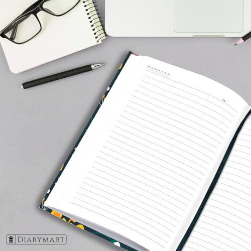 Image of Hard Bound Notebook for Girls & Women | A5 Ruled Journal | 192 Pages | 80 GSM Premium Paper | Designer Laminated Cover | Ribbon Bookmark | Notebook for School, College, Office, Journaling & Note Taking (DM4004)