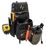 The Diamondback Clavo X Pouch - Durable & Abrasion-Resistant Electrician Tool Pouch - Comes with 2 Total Pockets, 2 Internal Slots, 3 External Slots & D-Ring (12", 7", 5")