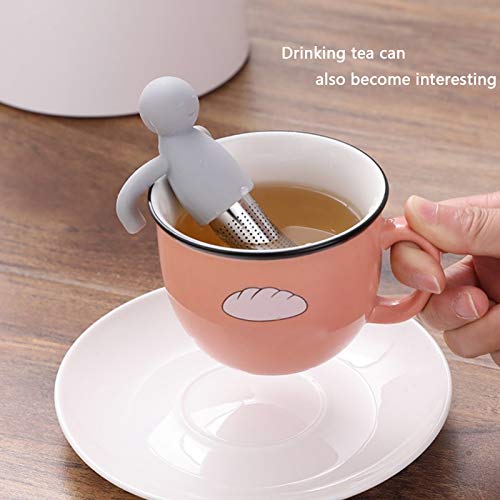 Olamtai Tea Infusers for loose tea, loose tea steeper, Cute Ultra Fine Mesh Tea Strainer Stainless Steel Tea Filter Tea Lover Supplies for Teacups Teapots, Gray