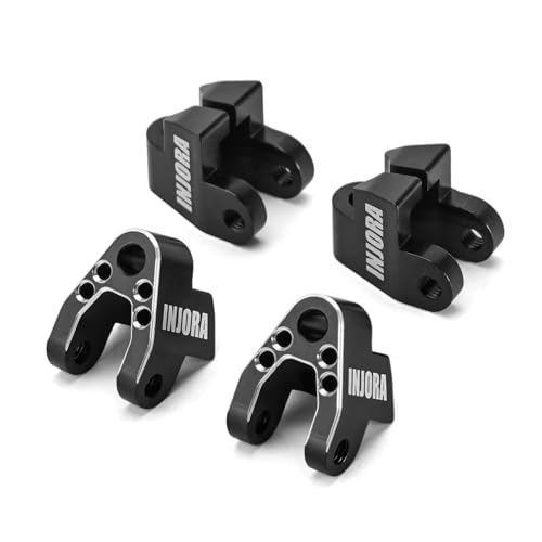 INJORA Aluminum Shock Mount Height Lift Kit for 1/18 RC Crawler TRX4M Defender Bronco Upgrade, Black