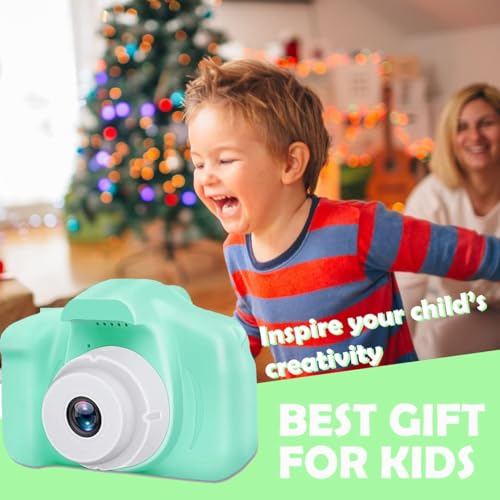 Image of Cots and Cuddles Kids Digital Camera for Boys & Girls | 1080P HD Video & 12MP Photo | Dual Lens, Rechargeable Toy Camera with Games & Filters for Kids Age 3-10 Years (Green)