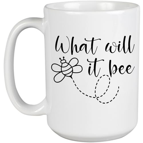 Make Your Mark Design What Will It Bee, Gender Reveal, Baby Gift, Pregnancy Announcement, New Parent, Expecting Mom White Mug