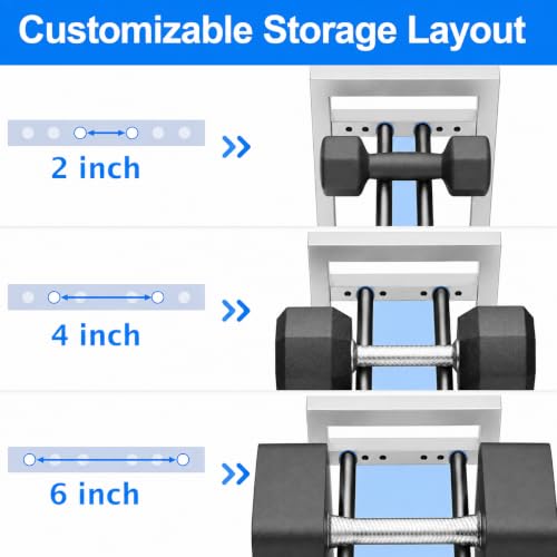 Image of WINSTAR 2-Tier Adjustable Dumbbell Rack | Heavy-Duty Home Gym Weight Storage Stand for Dumbbells & Kettlebells | Space-Saving Home Gym Organizer (Rack Only, Silver)