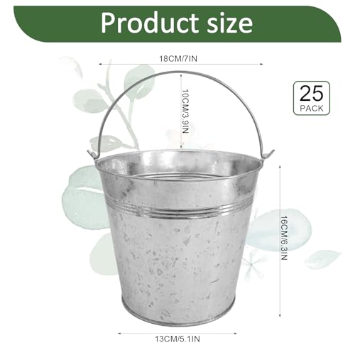 25 Pcs Metal Beer Bucket Bulk 3 Quart Drink Buckets Beverage Tub with Handle Chiller Champagne Wine Soda Ice Bucket for for Mimosa Bar Supplies - Thumbnail 3
