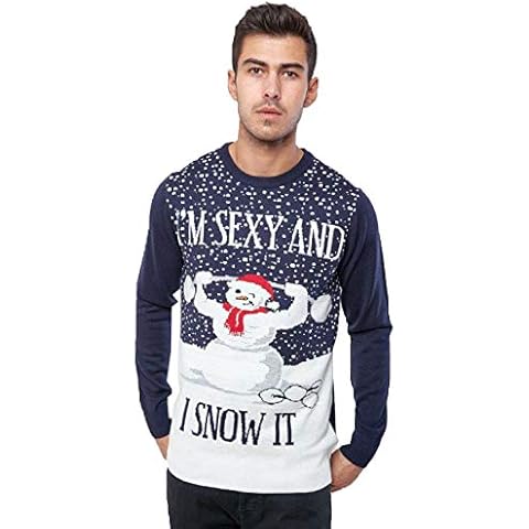 Threadbare Men's Navy Blue Christmas Jumper Cover