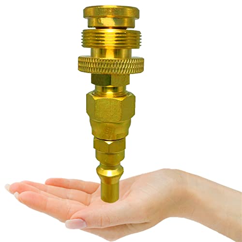 MCAMPAS Estufa portátil para parrilla de camping, 1 libra, adaptador regulador de tanque de propano que se convierte en llave rápida de 1/4 pulgadas para conectar la conexión rápida de tu caravana