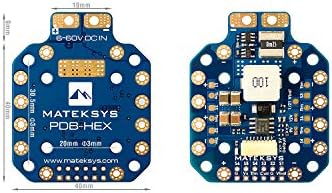 Matek PDB-HEX X Class 12S PDB Power Distribution Board Supports 6~60V DC Input, 5A Regulator with 5V/9V/12V outputs, 264A Current Sense for FPV Quadcopter hexacopter Long Range Drone