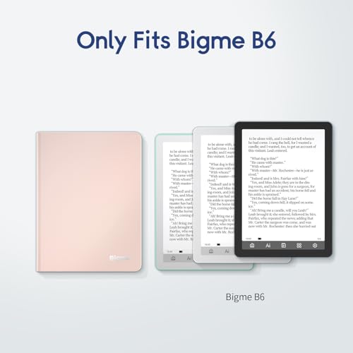 Image of Back Case for Bigme B6 Color E-Reader Leather Cover Supports Magnetic Adsorption, Thin & Light, Auto Sleep /Wake, Pink