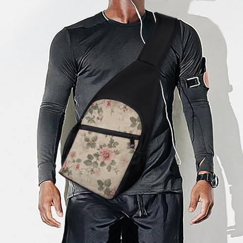 Bolso tipo bandolera con diseño floral retro para hombre y mujer miniatura 7