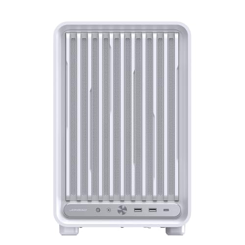 Image of JONSBO D33 White Micro ATX PC Case,High Airflow MATX case with Tempered Glass Panel,9 Fan Positions,High Compatibility,Supports MATX BTF MB, 435mm GPU /360AIO /172mm Air Cooler,ATX /SFX PSU,White