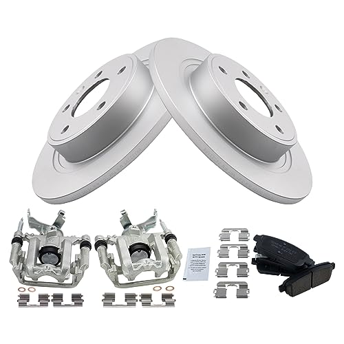 Image of TRQ Rear Brake Pad and Rotor Set Ceramic Solid Rotors G Coated Calipers | For 2012-2017 Buick Verano