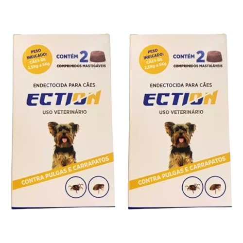 Ection Anti Pulgas E Carrapatos 2,5kg a 5kg - Caixa Com 4 Comprimidos