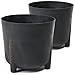 Tymar Blumentopf mit Füßen, 2er-Pack, Runde Form, Übertopf ((2pack) BetonSchwarz, ø 26 cm)