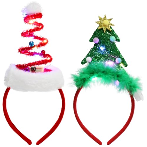 2 Stück Weihnachts haarreif mit LED,Weihnachten Beleuchtete...