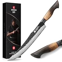 XINZUO 25,5cm Tranchiermesser Damaststahl Fleischmesser -Multifunktions Kochmesser Professionelles Scharf Geschmiedet Küchen Chefmesser Grillbesteckmesser -Griff aus Weißeiche -Exquisite Geschenkbox