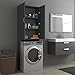Bounv Meuble Machine à Laver, Meuble Machine à Laver, Meuble Haut pour Machine à Laver, Meuble Machine à Laver Gris 64x25,5x190 cm