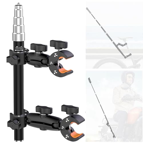 AOEYOO Aluminum Motorcycle Bike Handlebar Mount Bundle for Insta360 X5 Bike Mount with Invisible Selfie Stick Rock-Solid Locking for Insta360 X5 X4 X3 DJI OSMO 360 GoPro MAX 2 for Cycling Vlogging