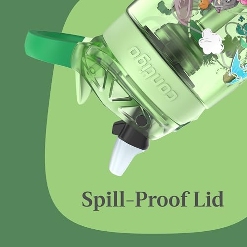 Image of Contigo Aubrey Paw Patrol Leak-Proof Spill-Proof Water Bottle with Autospout, 14oz, Paw Patrol Dino Treks, Green