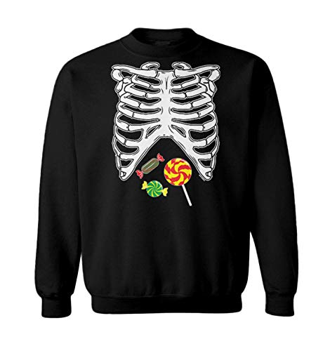 Haase Unlimited Skeleton Ribcage with Candy - Costume Toddler Fleece Crewneck Sweater