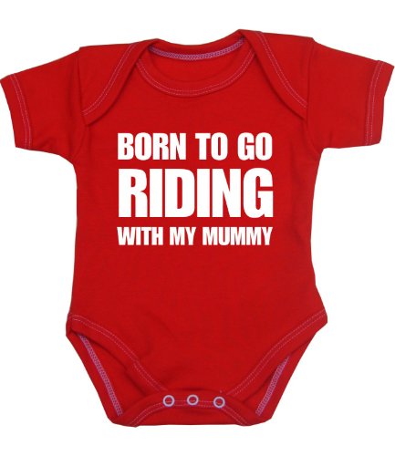 BabyPrem Baby Bodysuit Born to go Riding with my Mummy Clothes NB-12 mth