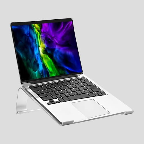Image of URBAN KINGS Laptop Stand for Desk,Aluminium Adjustable Laptop Riser for Laptops MacBook Pro and Air 13 inch 14 inch 15.6 inch 17 inch, Desktop Ergonomic Foldable Portable Air Vantilated Computer & Notebook Stand