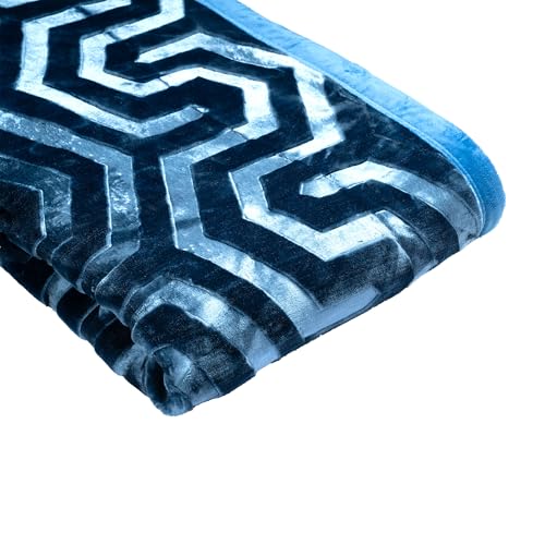 Image of MYTRIDENT Classic Style Me Solid Double Mink Blanket, 4kg, 100% Polyster, Celeste