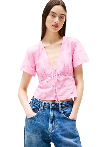 Blouse en coton avec œillets Tommy Jeans idéale pour vos sorties d'été