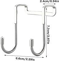 Vista 6 de Soporte de gancho para cajón de puerta – 304 acero inoxidable doble en forma de S gancho de metal resistente sin perforar la puerta trasera