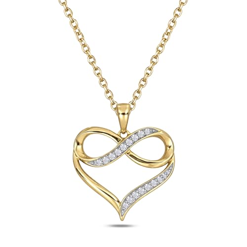 Cali Trove Diamond Heart Infinity Pendant