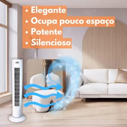Climatizador Circulador De Ar Ventilador Torre Silencioso Oscilante Com Reservatório Para Essência 3