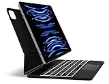 Bluetooth-Speicherfunktion & Beleuchtete Tasten - Die Verbindung mit dem iPad pro 2022 12,9 ist schnell hergestellt, auch bei jedem erneuten Einschalten wird die Tastatur sofort erkennt und verbindet sich automatisch. Es hat eine Hintergrundbeleuchtung und eine 3-stufige Helligkeit, wobei es sich sich um eine deutsche Standard Tastaturbelegung handelt.