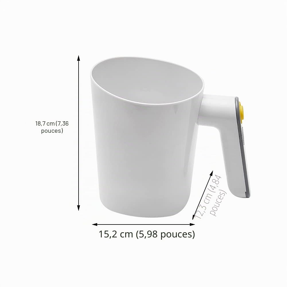 Tamis à farine électrique à piles, en acier inoxydable, outil de cuisson, shaker en maille en acier inoxydable, passoire à poudre, passoire à pâtisserie (blanc) Taille unique