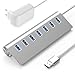 Rybozen Hub USB 3.0 Alimentato 7-Porte, Alluminio Hub con 5V/4A 20W Adattatore di Alimentazione , per Windows iOS Macbook Laptop PC