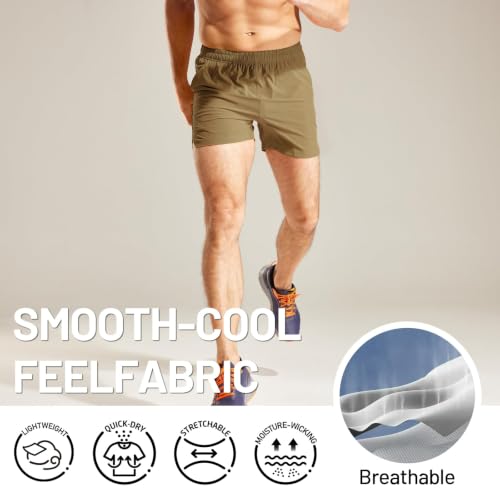 Image of MIER Men's Workout Running Shorts Lightweight Active 5 Inches Shorts with Pockets, Quick Dry, Breathable
