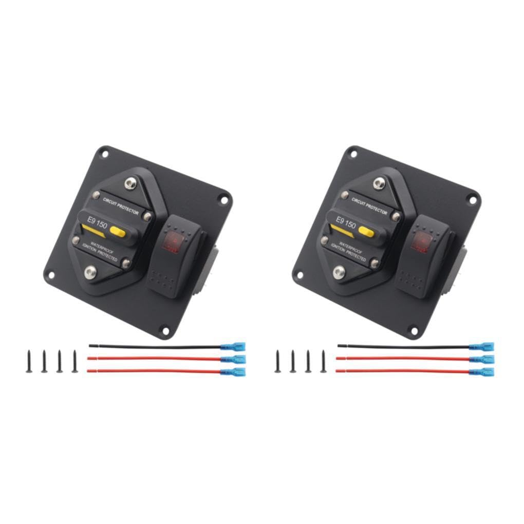 2 Set di Interruttore Automatico con Interruttore a bilanciere per Barca Interruttore da Pannello ON-off Interruttore Automatico con Interruttore a bilanciere per Barca Affidabile Sicuro 150A