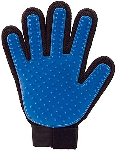 Pet Believe Grooming Glove with Long and Short Fur for Dog and Cat (Blue and Black)