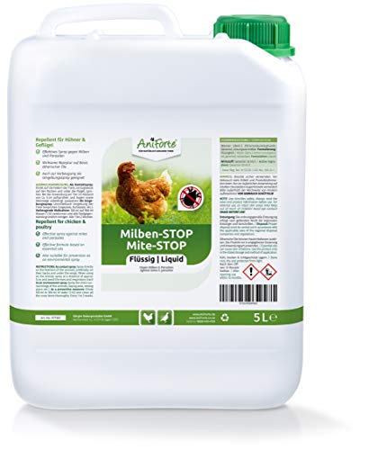 AniForte Acari Stop Liquido Ricarica 5L per Polli, Uccelli, Oche e Pollame, Difesa Naturale Contro Insetti e Parassiti, Integratori de Antiparassitario, Protezione e Benessere