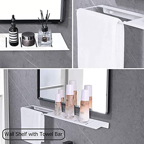 Kaphome Floating Shelf With Towel Bar,24 Inches Stainless Steel Bathroom Shelves Wall Mounted thumb #1