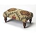 HomeRoots Multi-Color Select Wood Solids, 20% Wool, 80% Jute Southwest Mountain Lodge Foot Stool