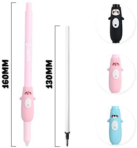 BUNMO Erasable Cute Pens - Kawaii Accessories - Ink Pens Include Extra Kawaii Pen Ink Refills. Cute Pens for Girls Make Great Stocking Stuffers & Stocking Stuffers (9 Piece Set)