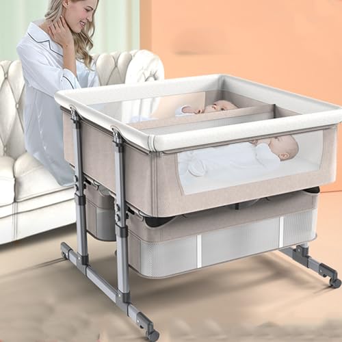 Cuna doble para 2 bebés, cuna doble para dormir junto a la cama para gemelos...