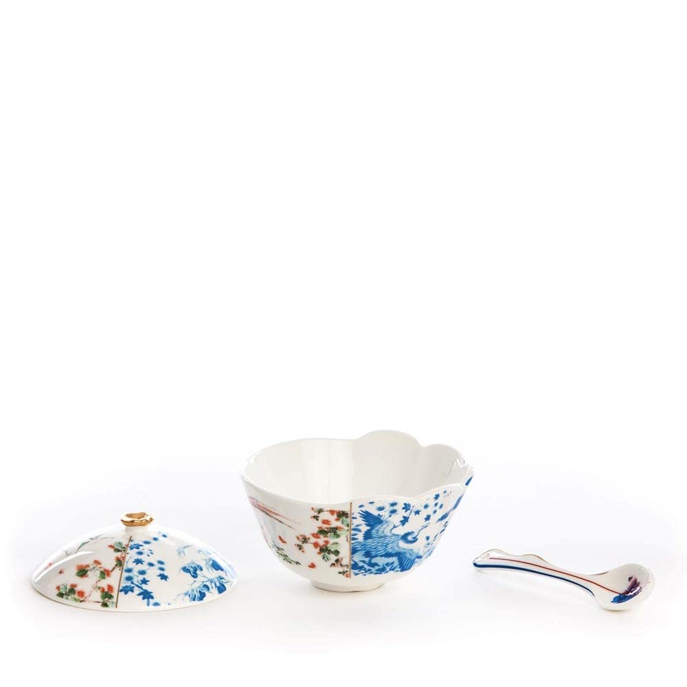 SELETTI Azucarero de porcelana Hybrid-Maurilia Ø 12 cm H.9 C/Cuchara