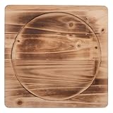 Housoutil Hitzebeständiger Holz Untersetzer 28x28cm für Holzöfen und Grill Stabile Tragbare Feuerfeste Grillmatte als Ofenbasis und Schutz für Terrasse und Camping